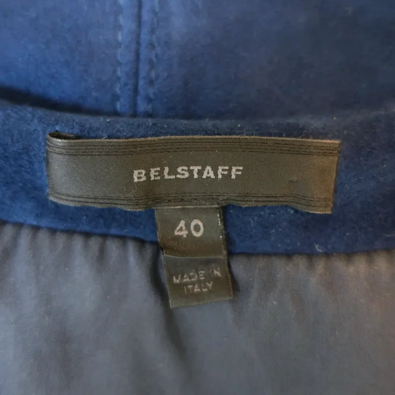 Belstaff Fringed Suede Mini Dress Brigitte Navy Size 40 Sleeveless V-Neck Shift