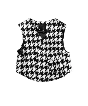 BENECIA 12 Fleece Houndstooth Vest  - Black