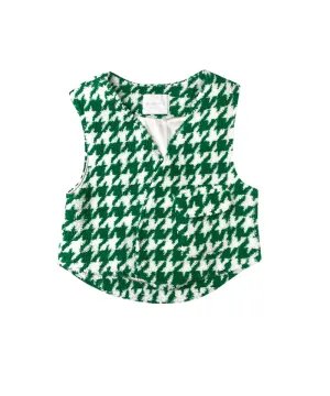 BENECIA 12 Fleece Houndstooth Vest  - Green