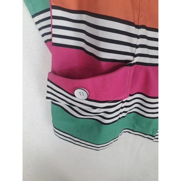BEREK Color Block Abstract Pattern Blazer Jacket Colorful Coat Women's Size M