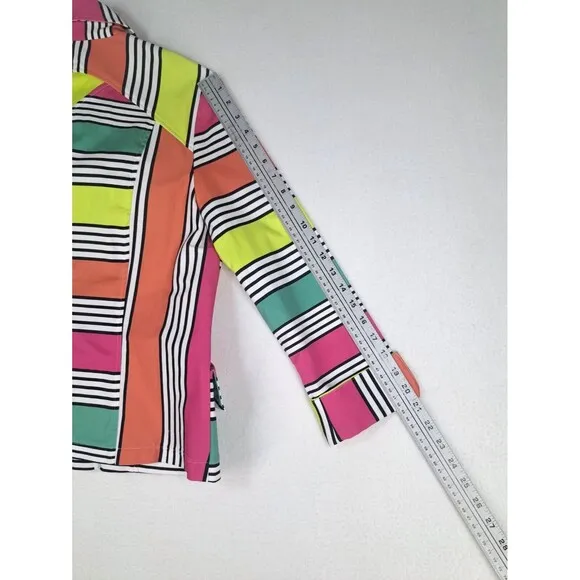 BEREK Color Block Abstract Pattern Blazer Jacket Colorful Coat Women's Size M