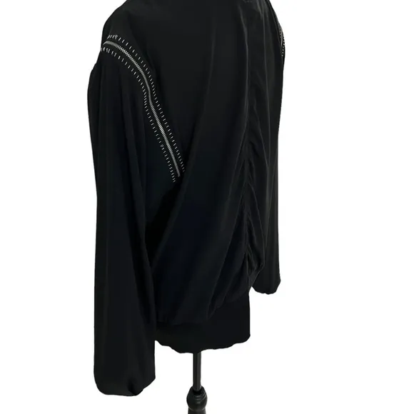 Betty Barclay collection black zip up lightweight jacket sz 1x