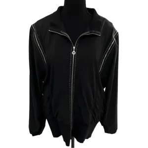 Betty Barclay collection black zip up lightweight jacket sz 1x