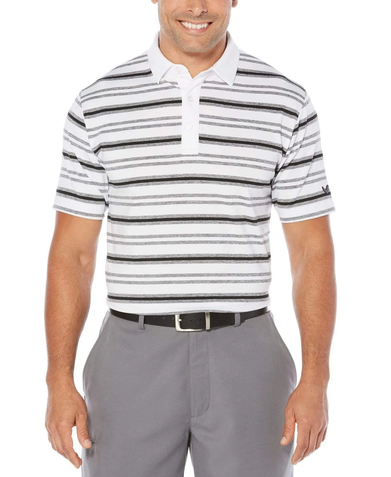 Big & Tall Opti-Soft Heather Striped Polo