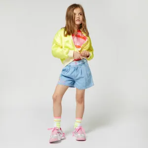Billie Blush - Graphic Denim Shorts - Double Stone