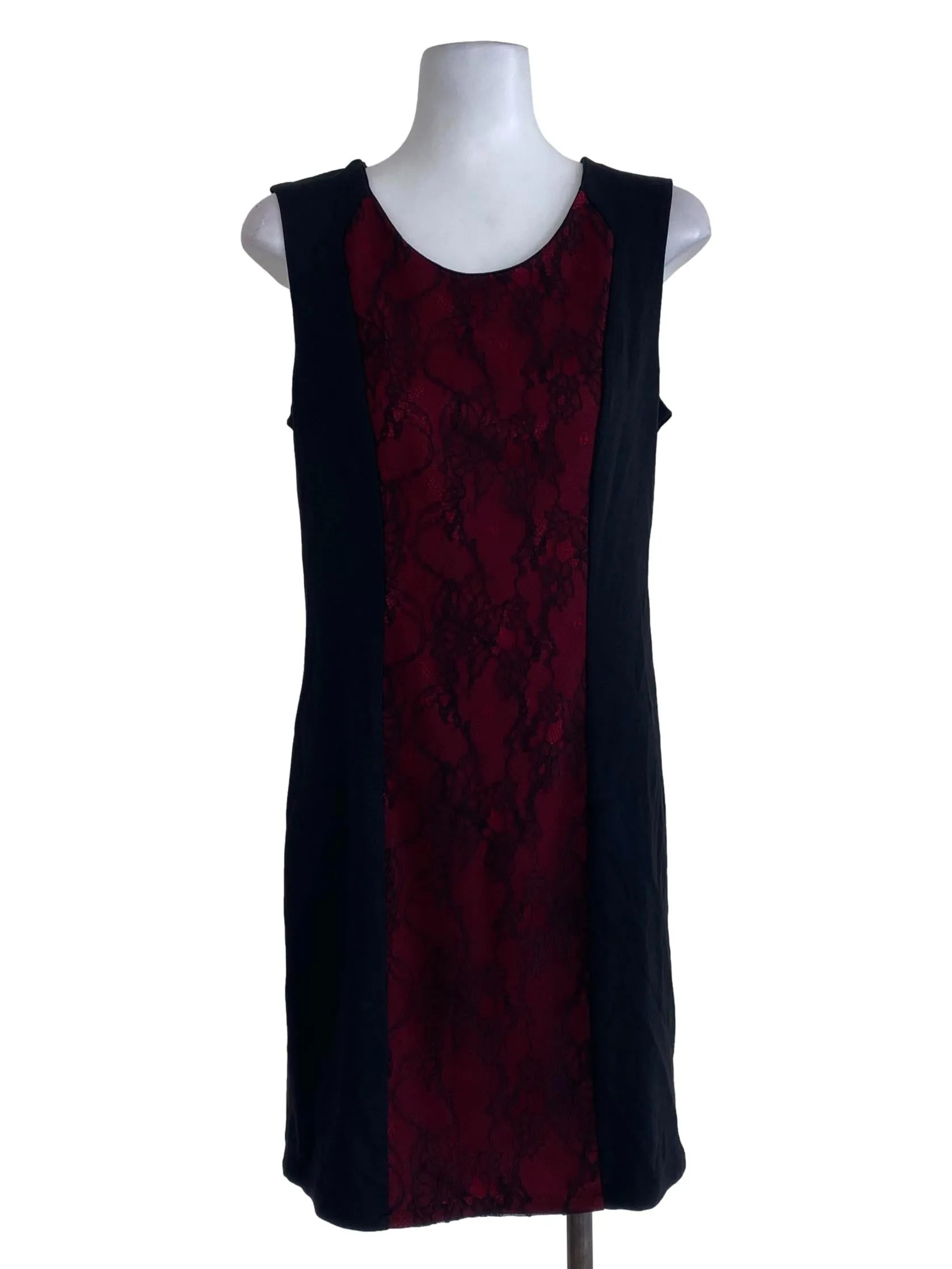 Black And Red Laced Shift Dress