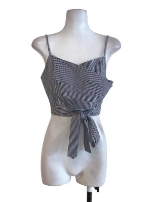 Black Gingham Crop Top