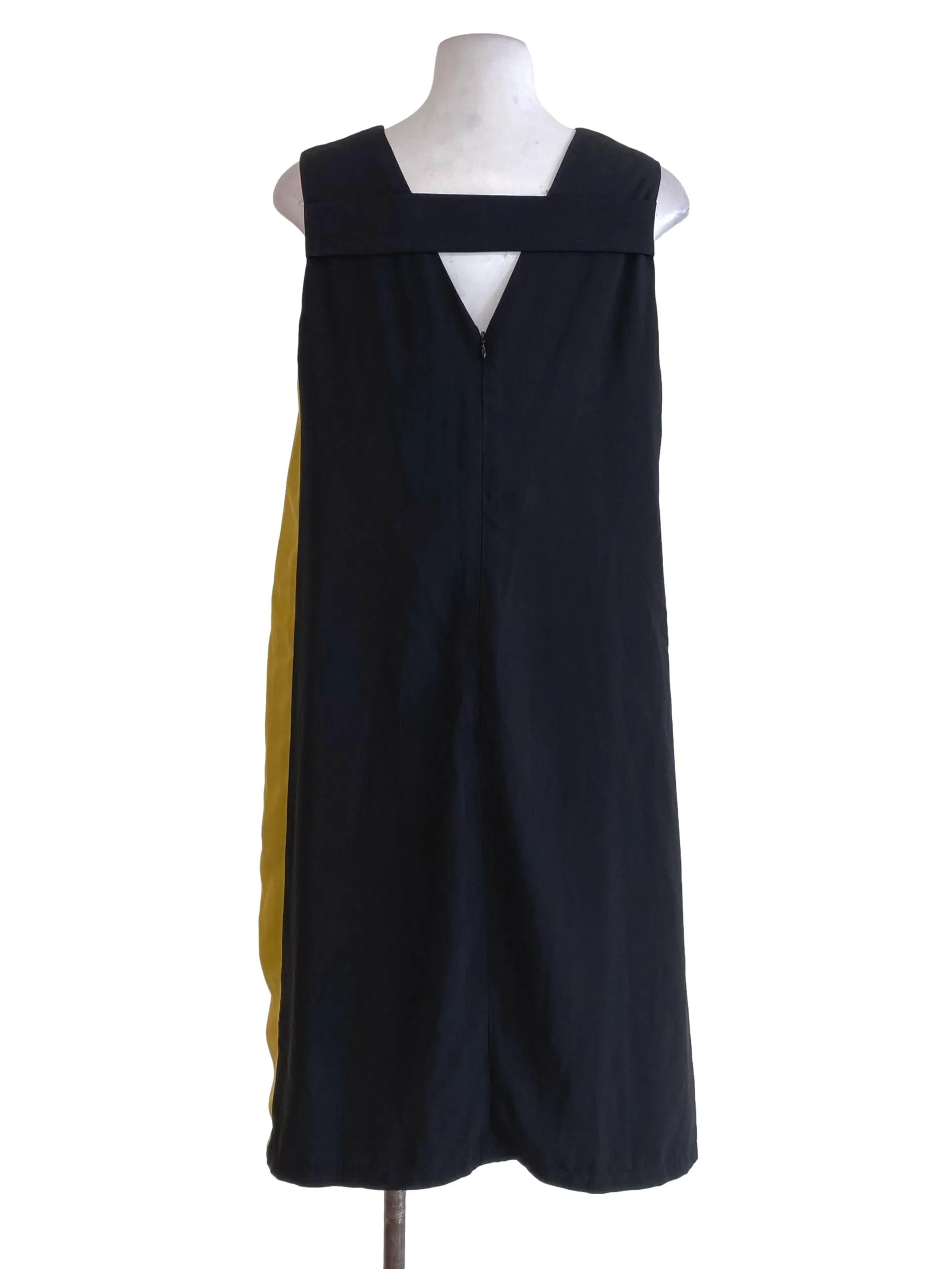 Black Pink Yellow Diagonal Shift Dress