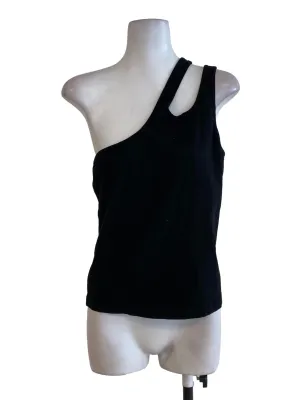 Black Sleeveless Panel Top