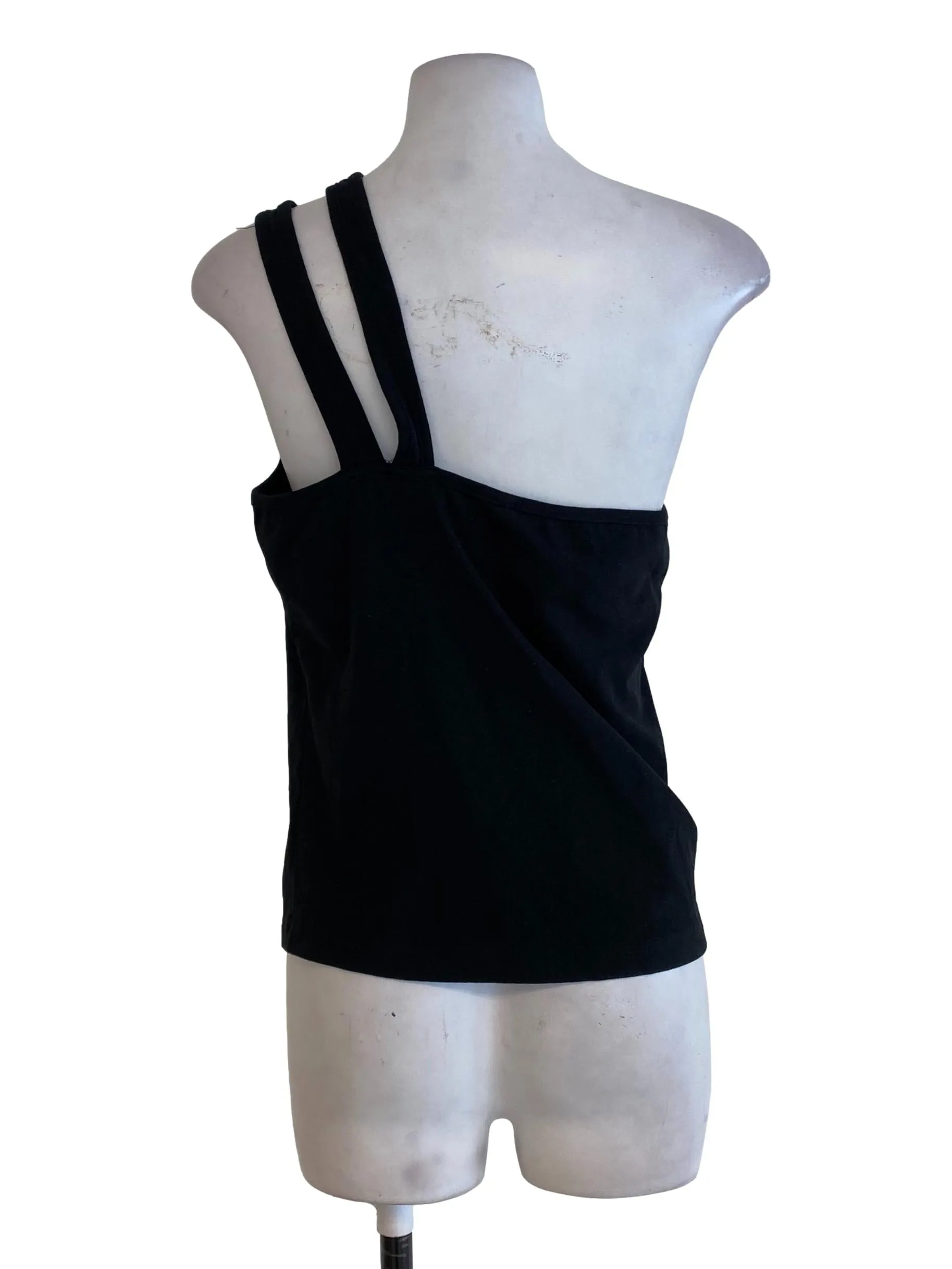 Black Sleeveless Panel Top