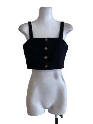 Black Sweetheart Crop Top