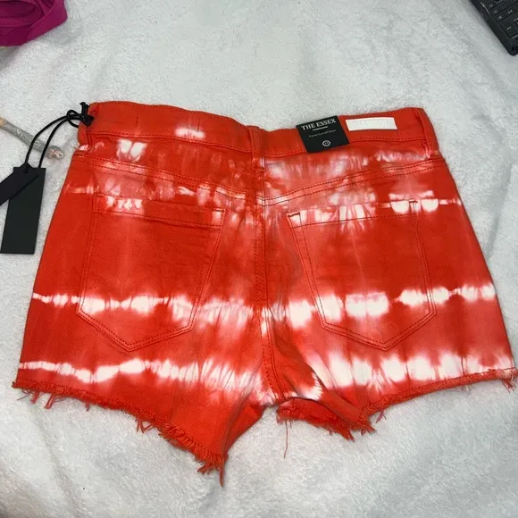 Blank denim tie dye shorts