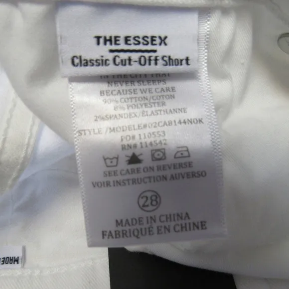 Blank NYC The Essex Cutoff Denim Shorts White 28