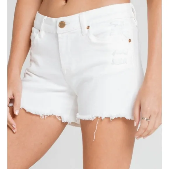 Blank NYC The Essex Cutoff Denim Shorts White 28