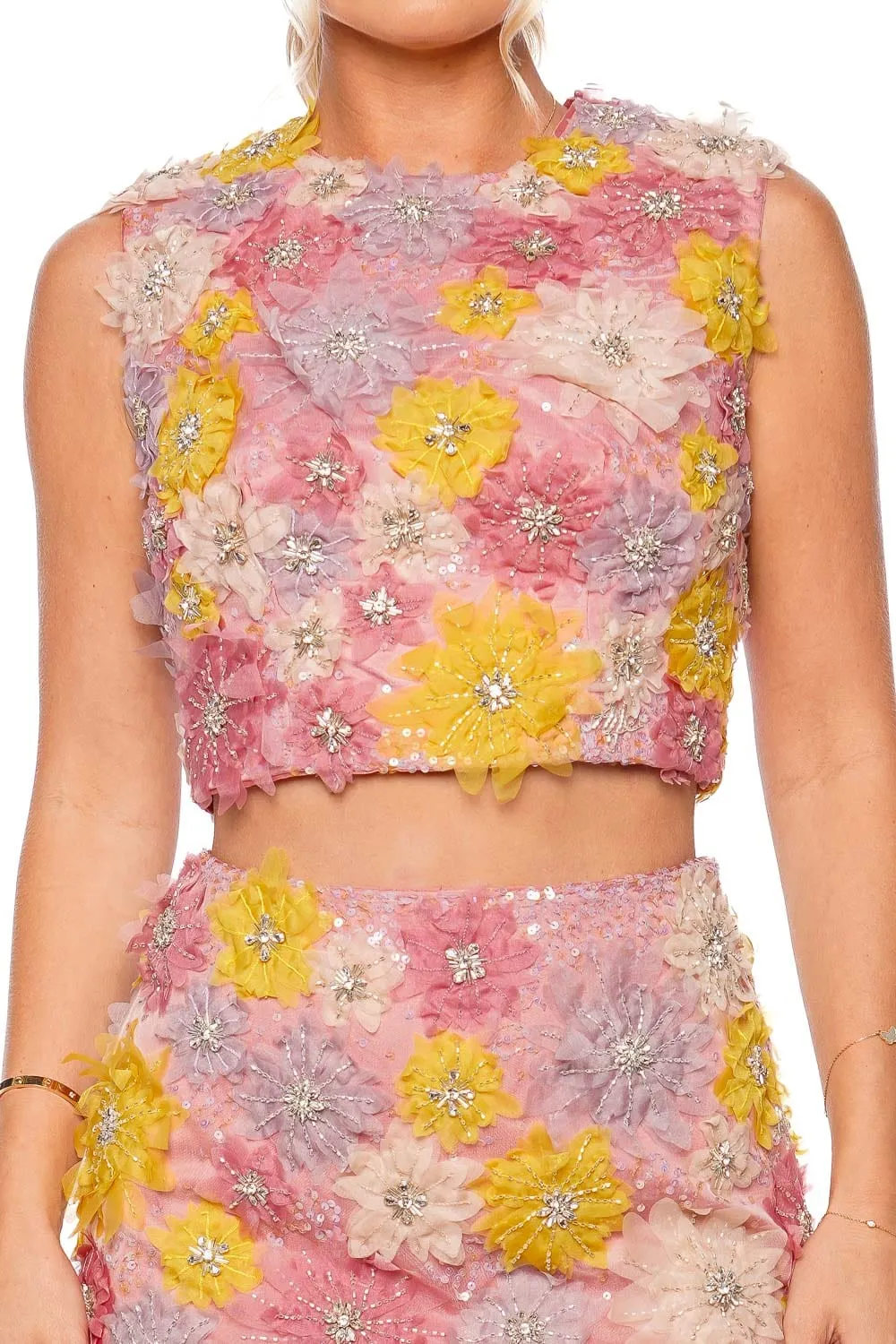 Blossom Beaded Flower Shell Top