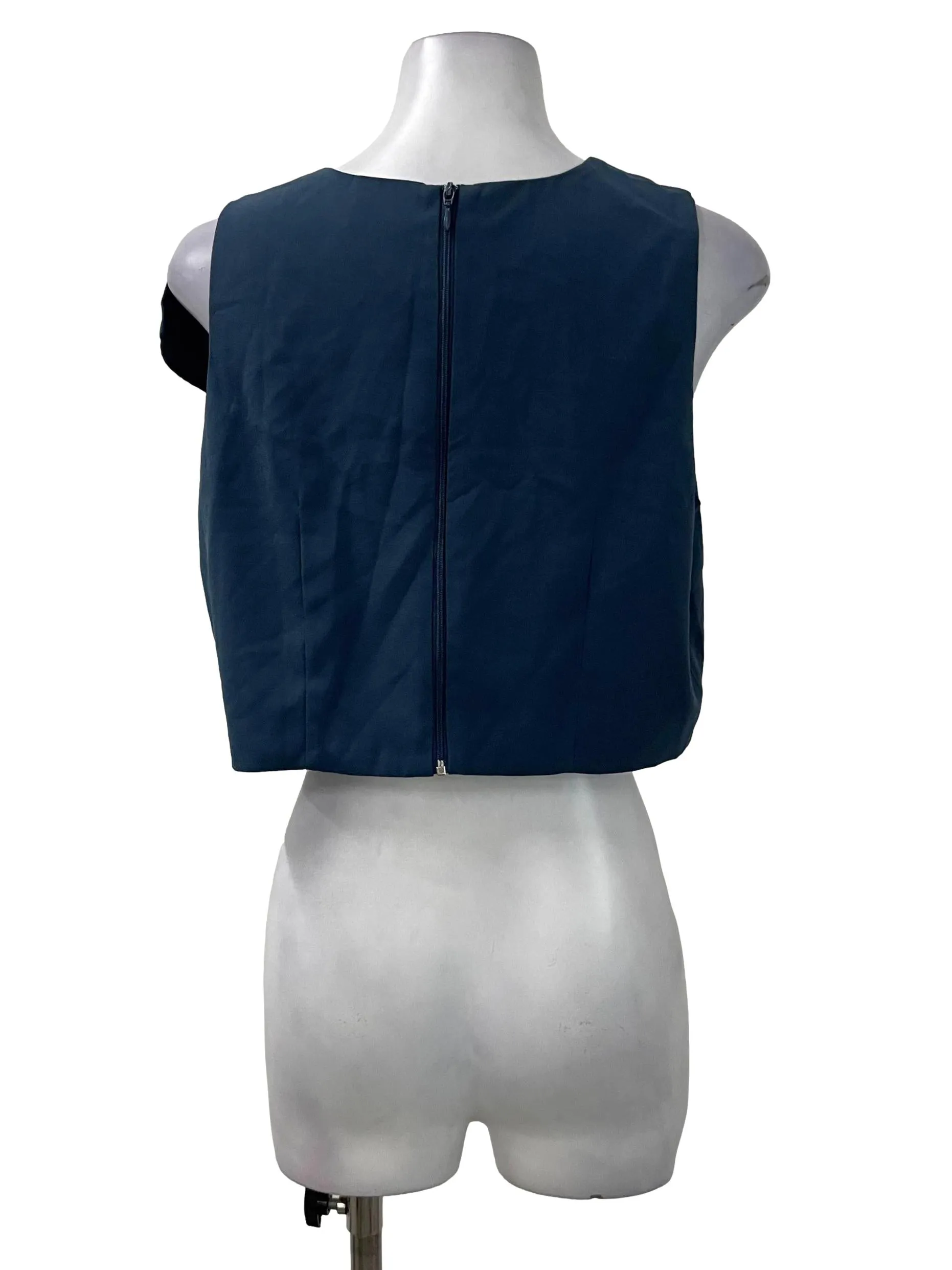 Blue Flutter Crop Top