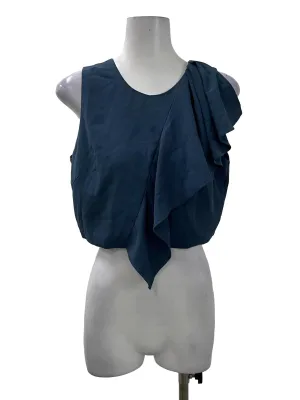 Blue Flutter Crop Top
