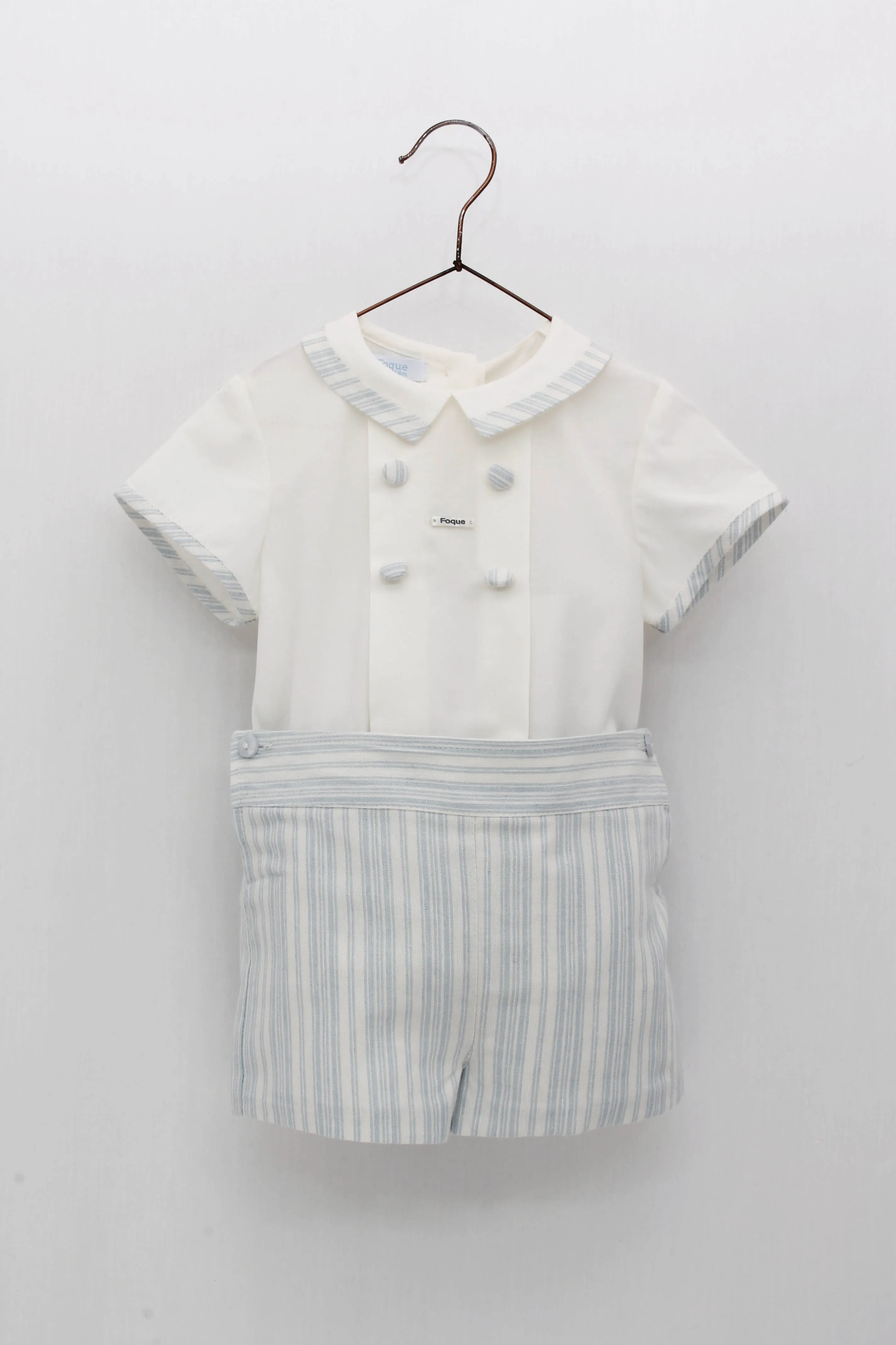 Blue Striped Short Set