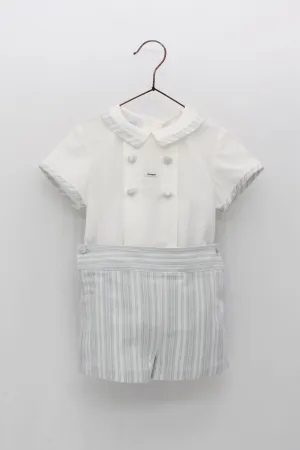 Blue Striped Short Set
