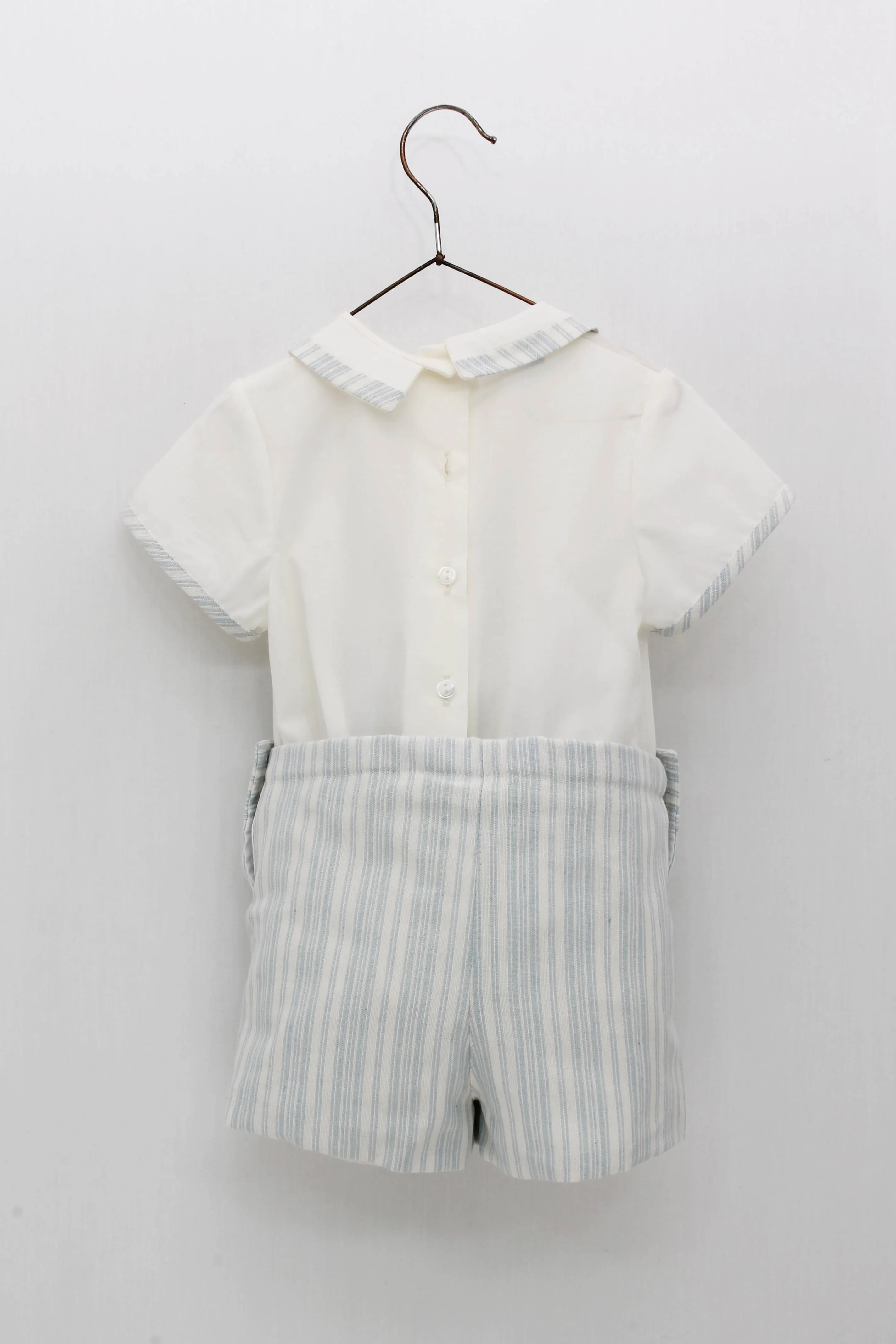 Blue Striped Short Set