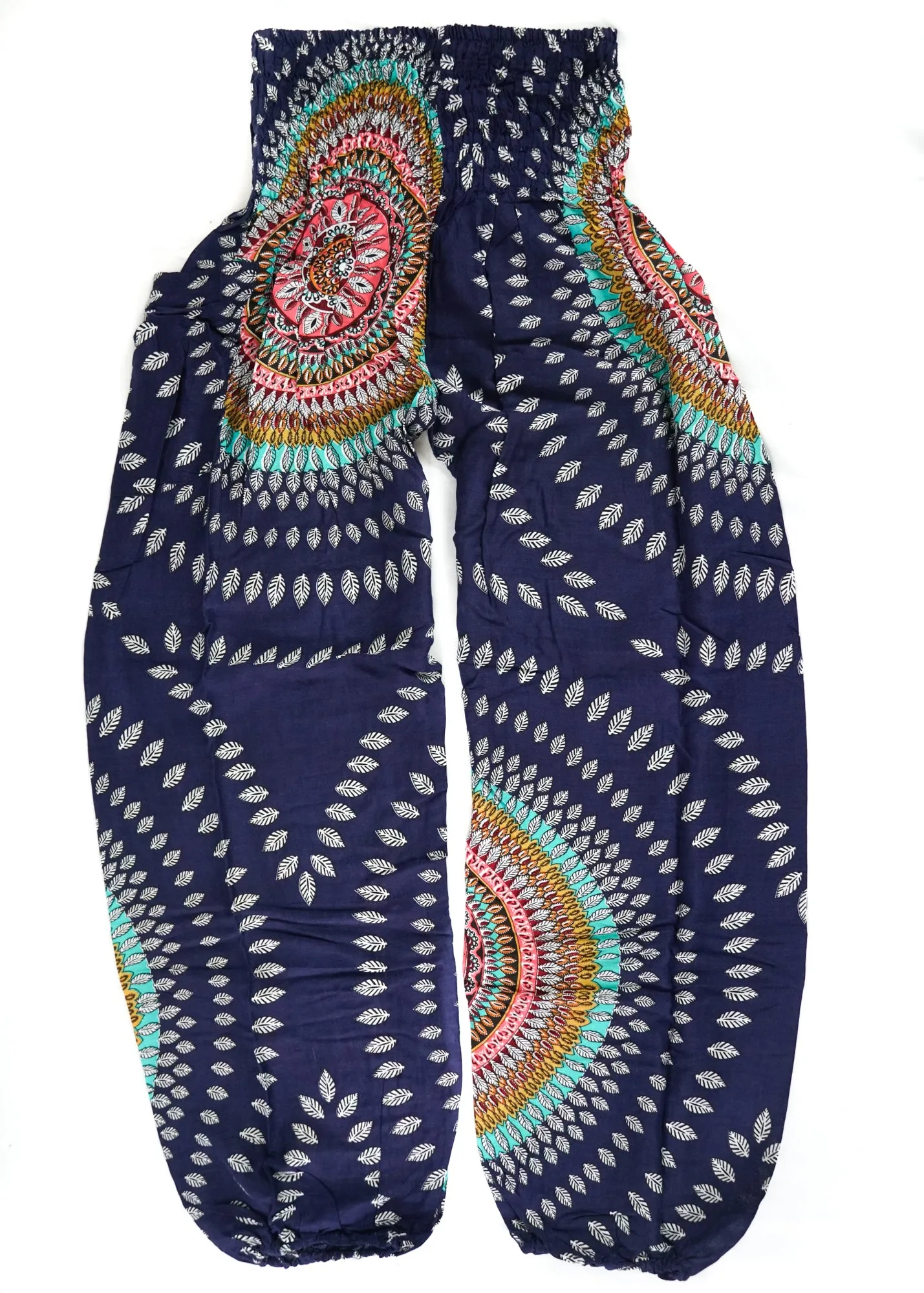 Blue Sun Blossom Harem Pants