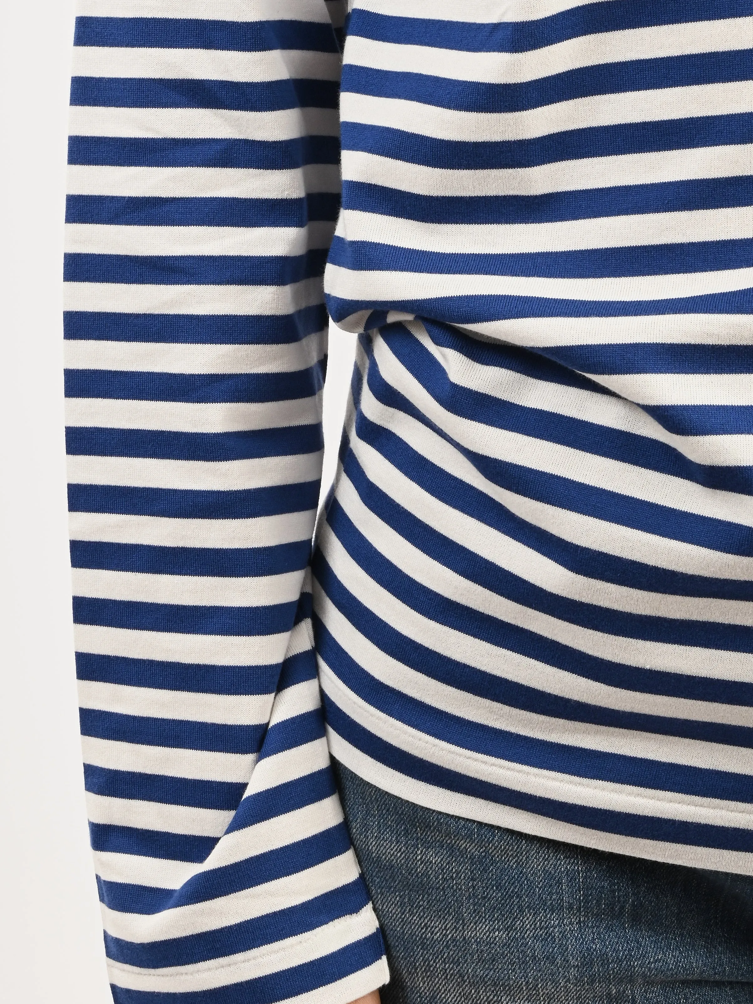 Blue/White Red Heart Play Striped T-Shirt