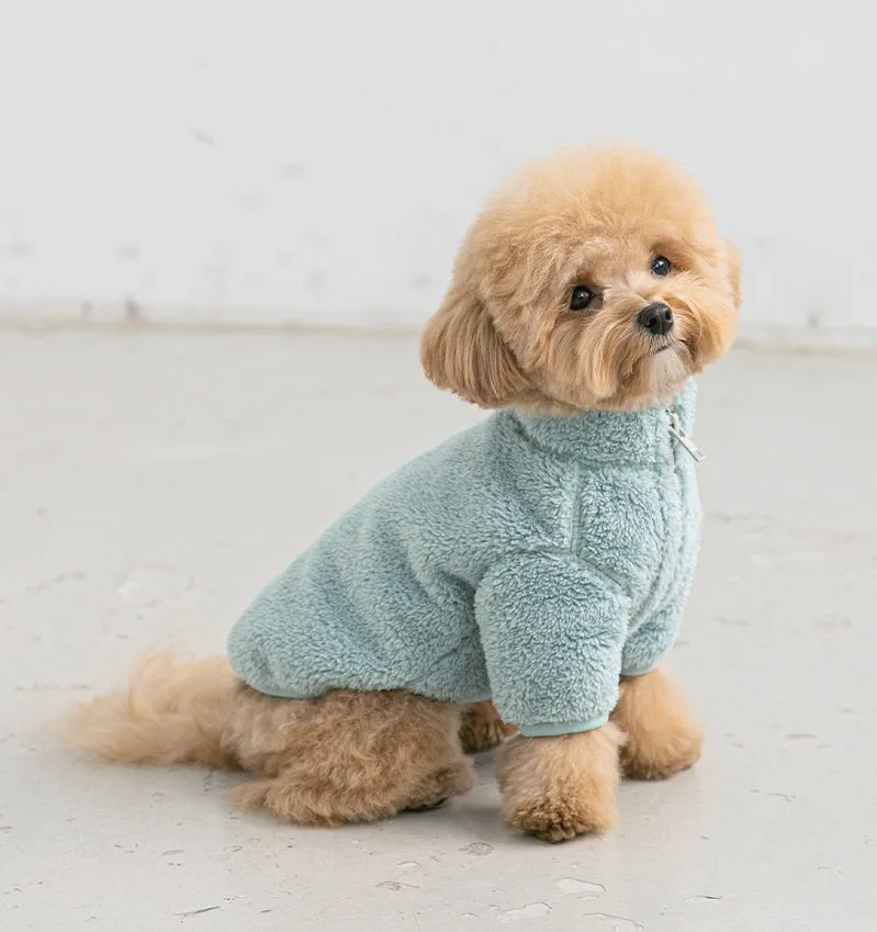 Boa Zip-up Fluffy Fleece - Soda Blue