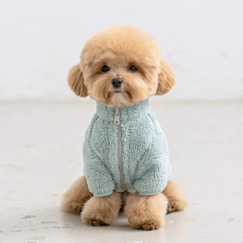 Boa Zip-up Fluffy Fleece - Soda Blue