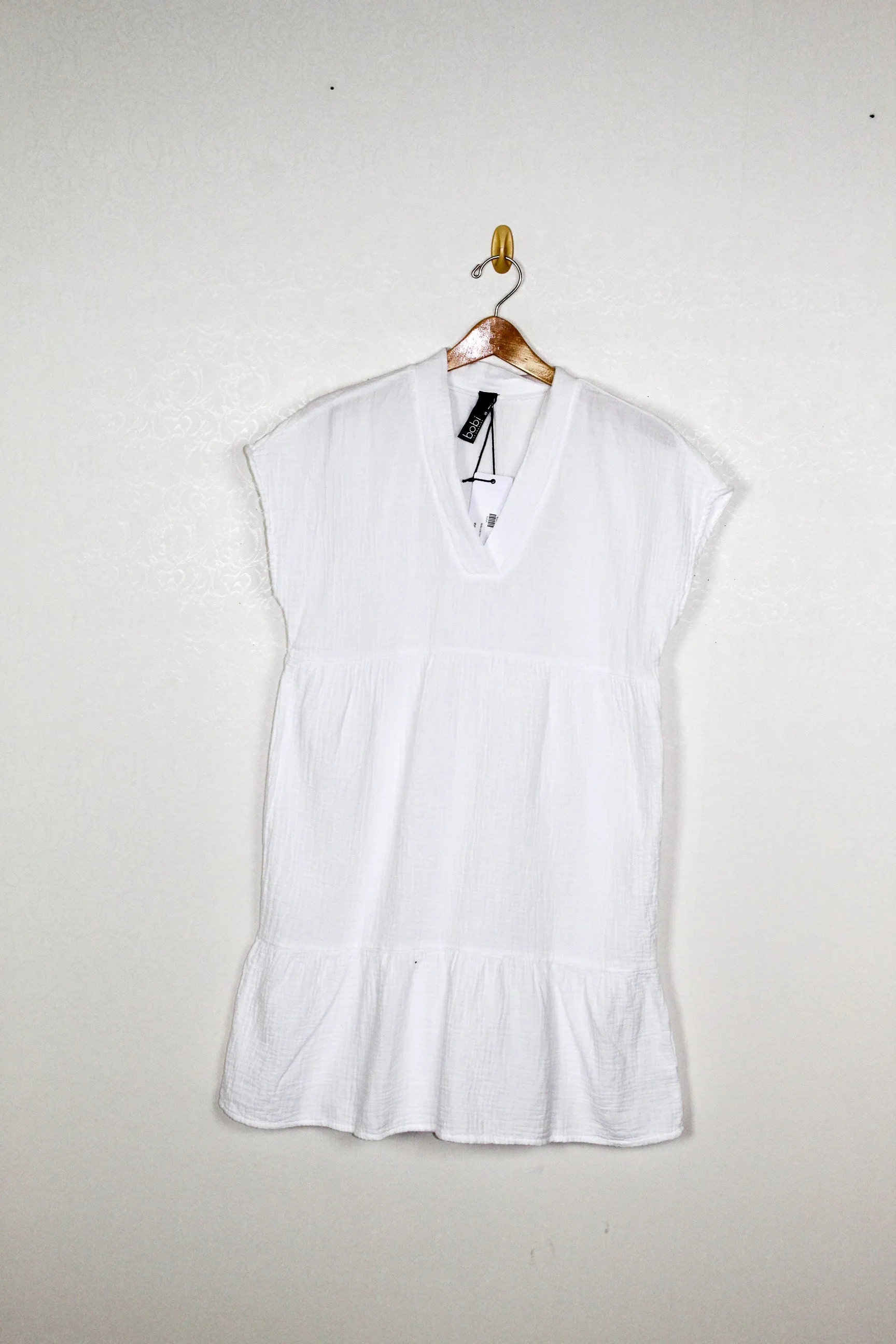 Bobi Drop Shoulder Tiered Dress