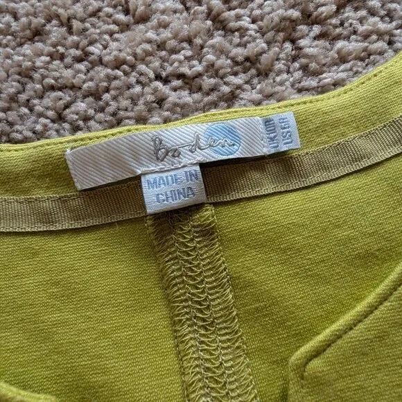 Boden Chartreuse Ponte Knit Shift Dress with pockets! 6A