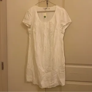 boden linen shift midi dress