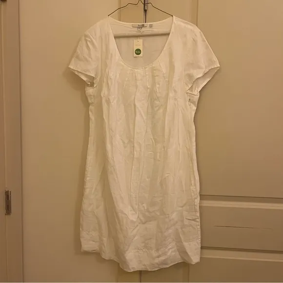 boden linen shift midi dress