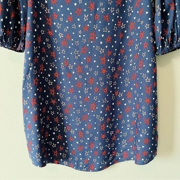 Boden Navy Stars Vanessa Shift Dress 3/4 Sleeves Size 2R Nautical American 🇺🇸