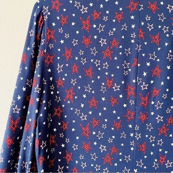 Boden Navy Stars Vanessa Shift Dress 3/4 Sleeves Size 2R Nautical American 🇺🇸