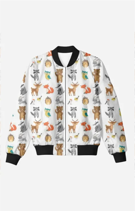 Bomber Jacket (Men) - Woodland Creatures