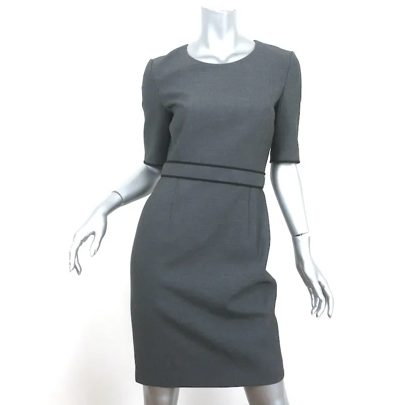 BOSS Hugo Boss Belted Shift Dress Doliviena Gray Cotton-Blend Size 4P NEW