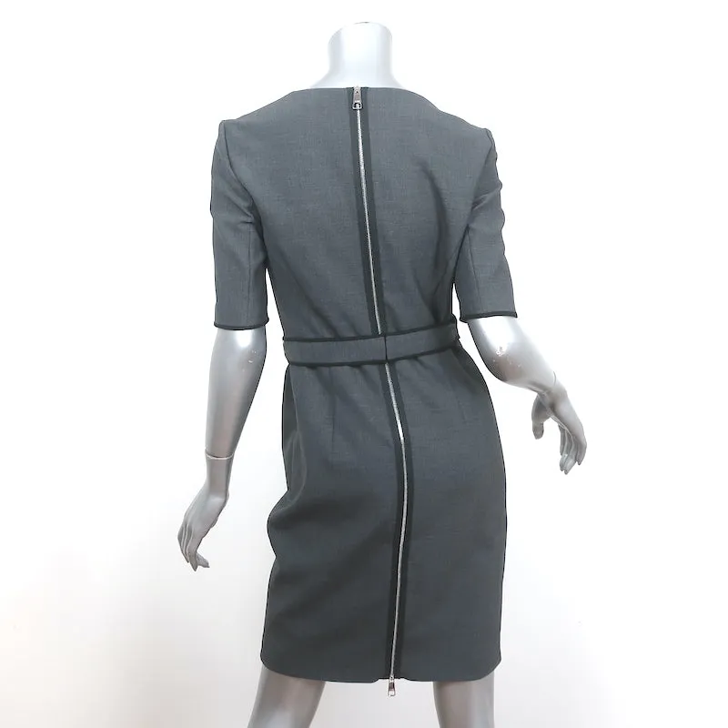 BOSS Hugo Boss Belted Shift Dress Doliviena Gray Cotton-Blend Size 4P NEW