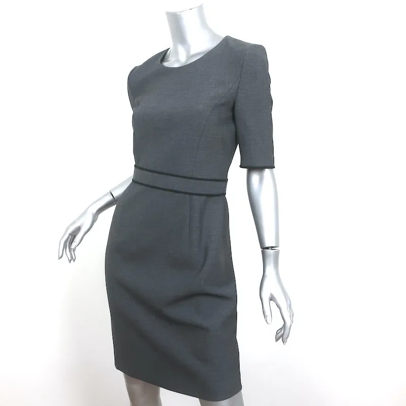 BOSS Hugo Boss Belted Shift Dress Doliviena Gray Cotton-Blend Size 4P NEW
