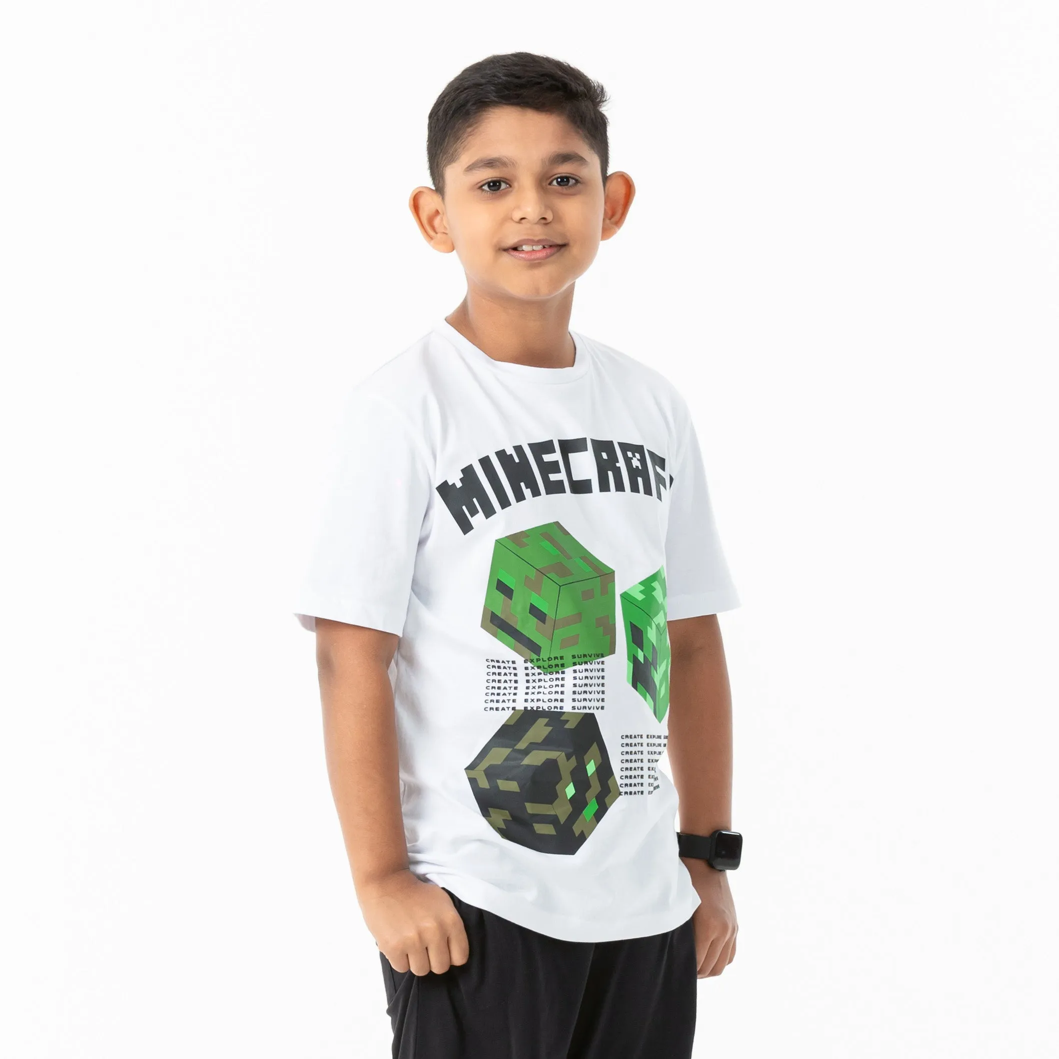 Boys White Graphic T-Shirt