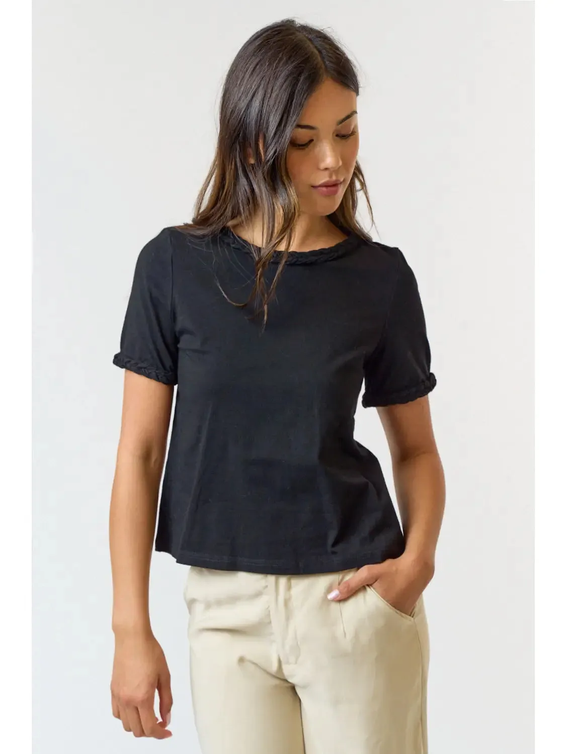 Braid Detail Top {Black}