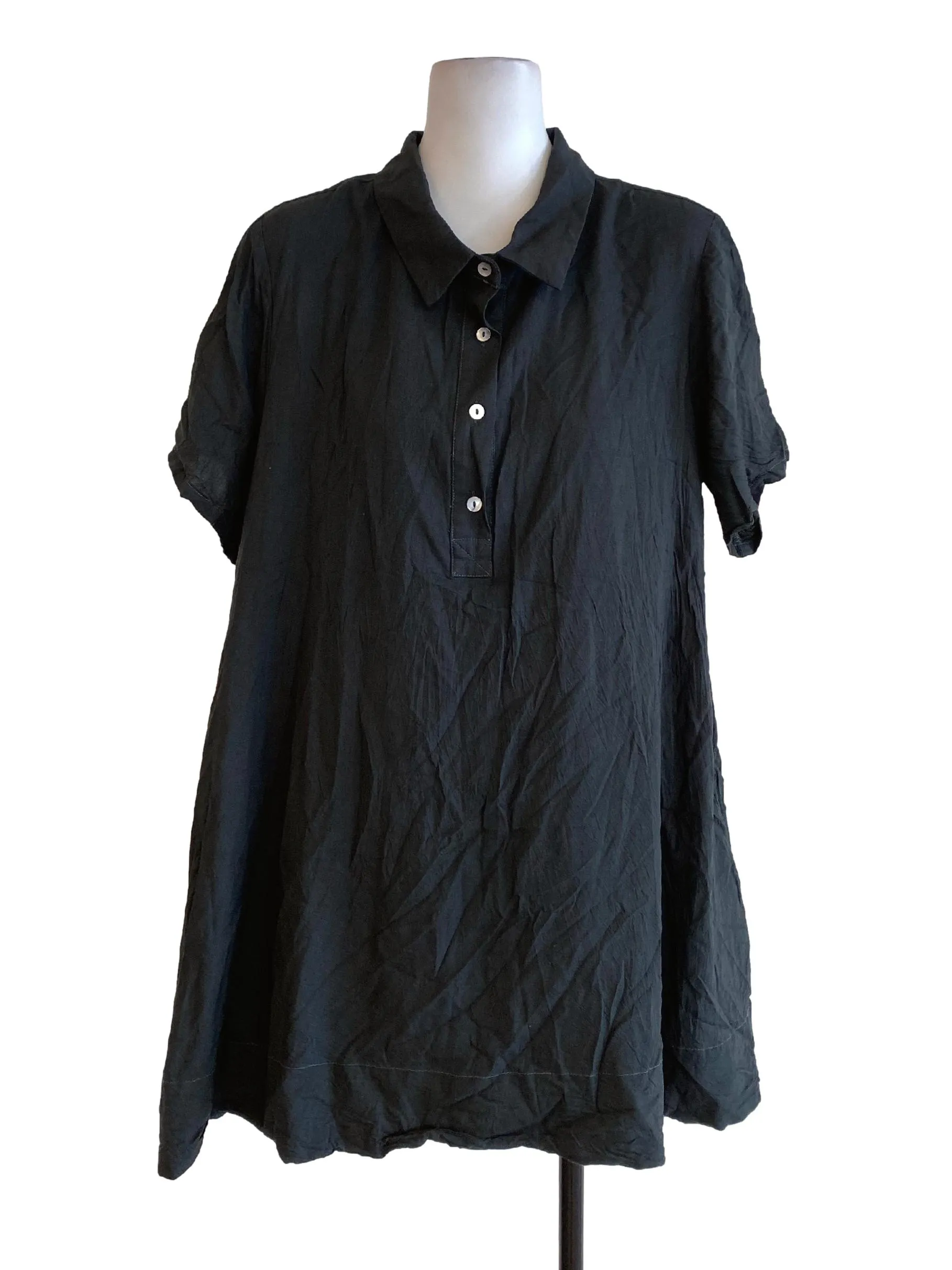Brown Round Neck Shift Dress