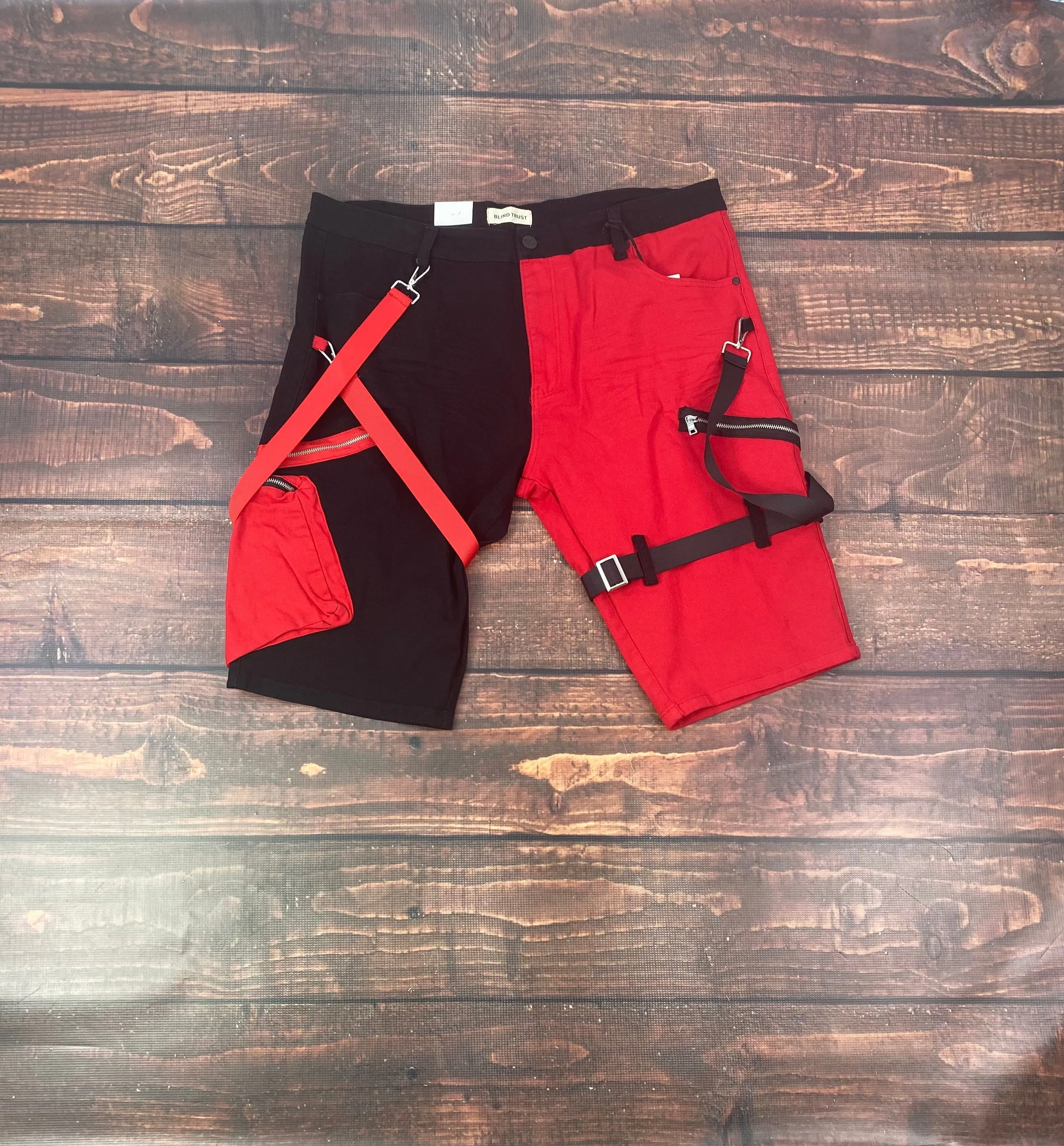 BT-BTS222275X- B&T 2-Tone Strap Cargo Shorts