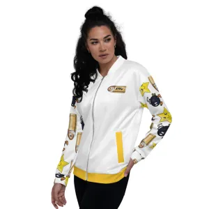 Bullet Bomb Star Unisex Bomber Jacket - White