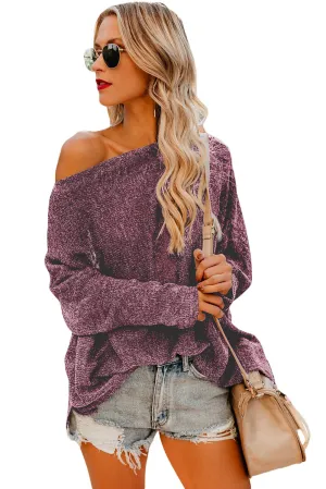 Burgundy Drop Shoulder Lightweight Knitwear