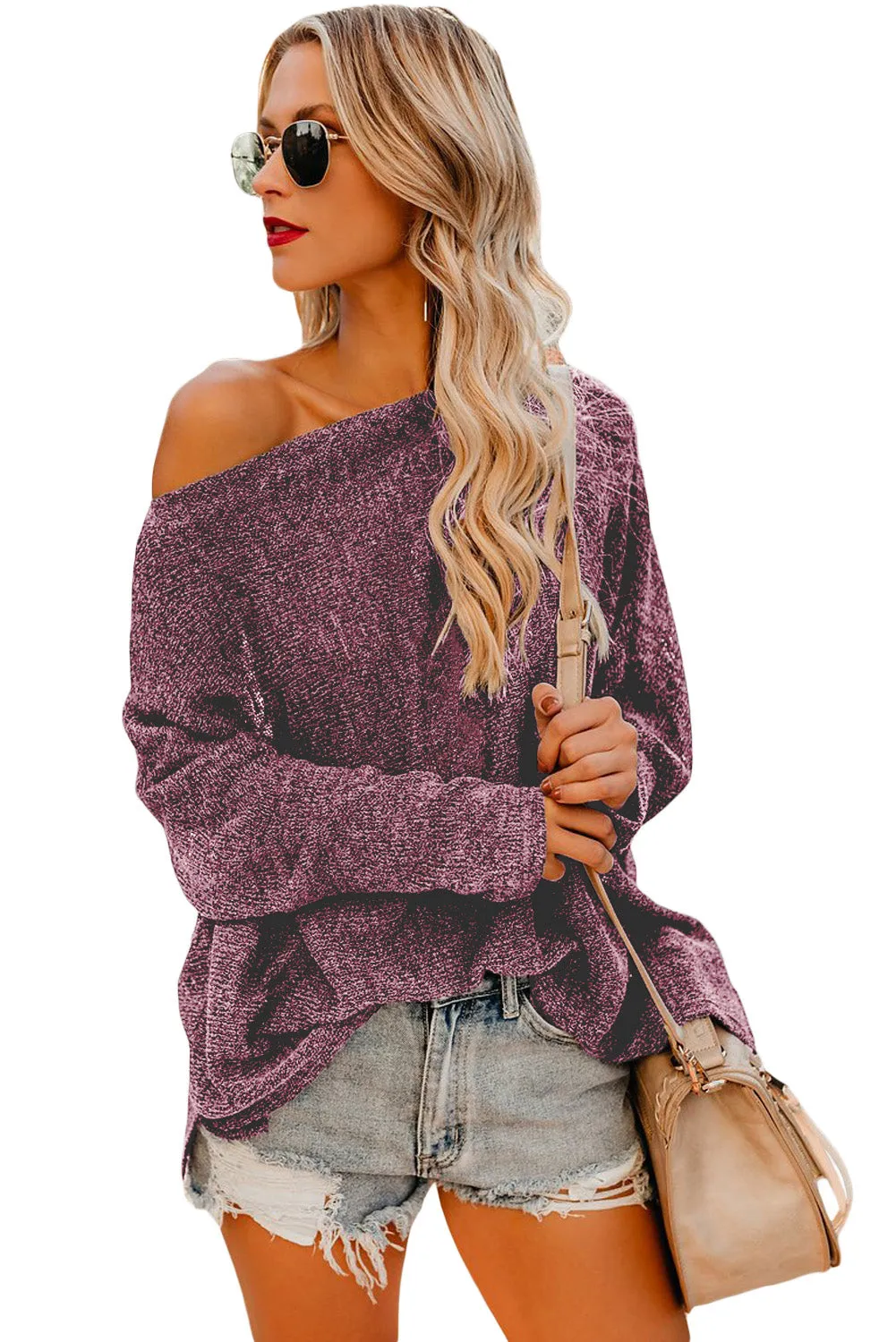 Burgundy Drop Shoulder Lightweight Knitwear