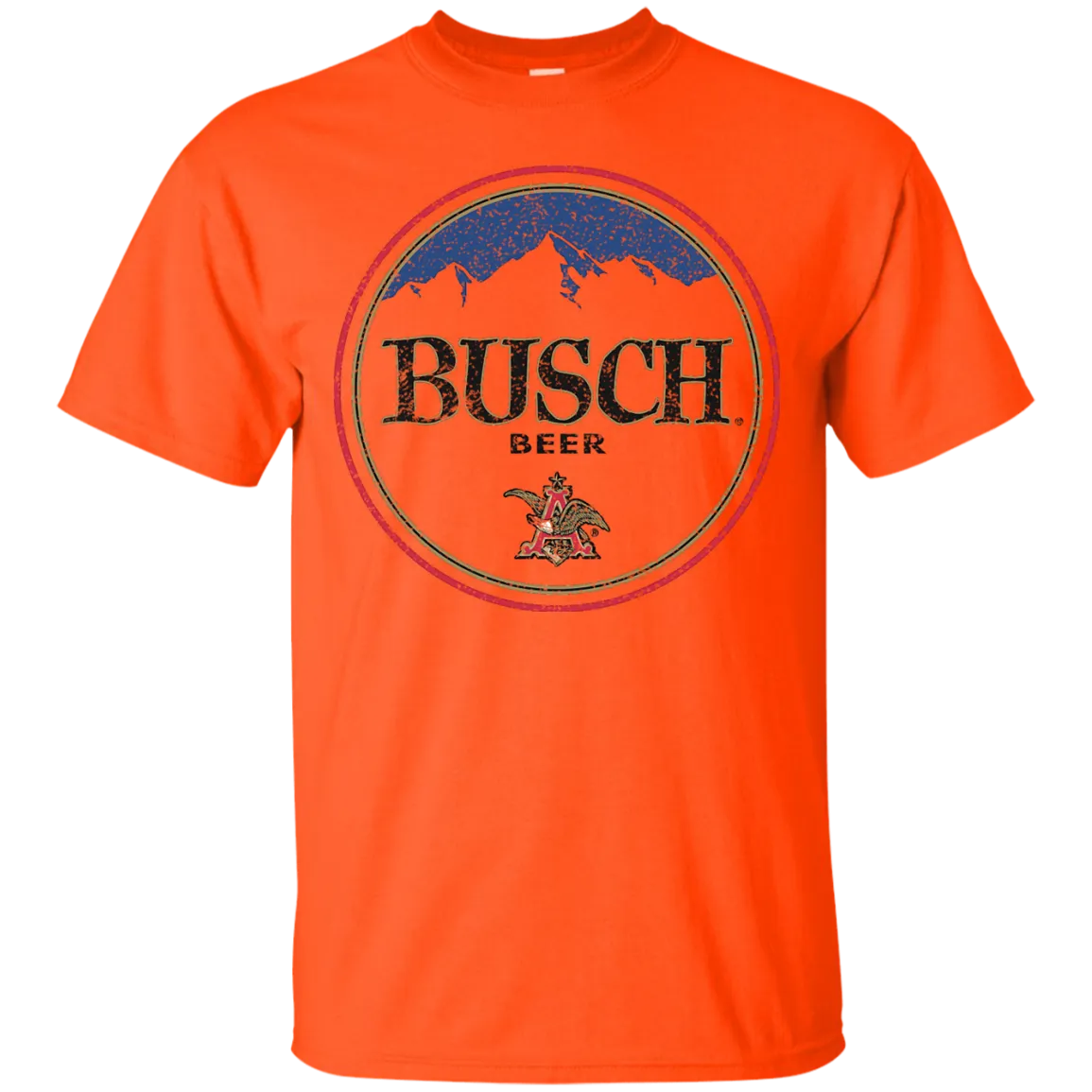 Busch Beer T-Shirt Custom Designed Color Round Worn Label Pattern