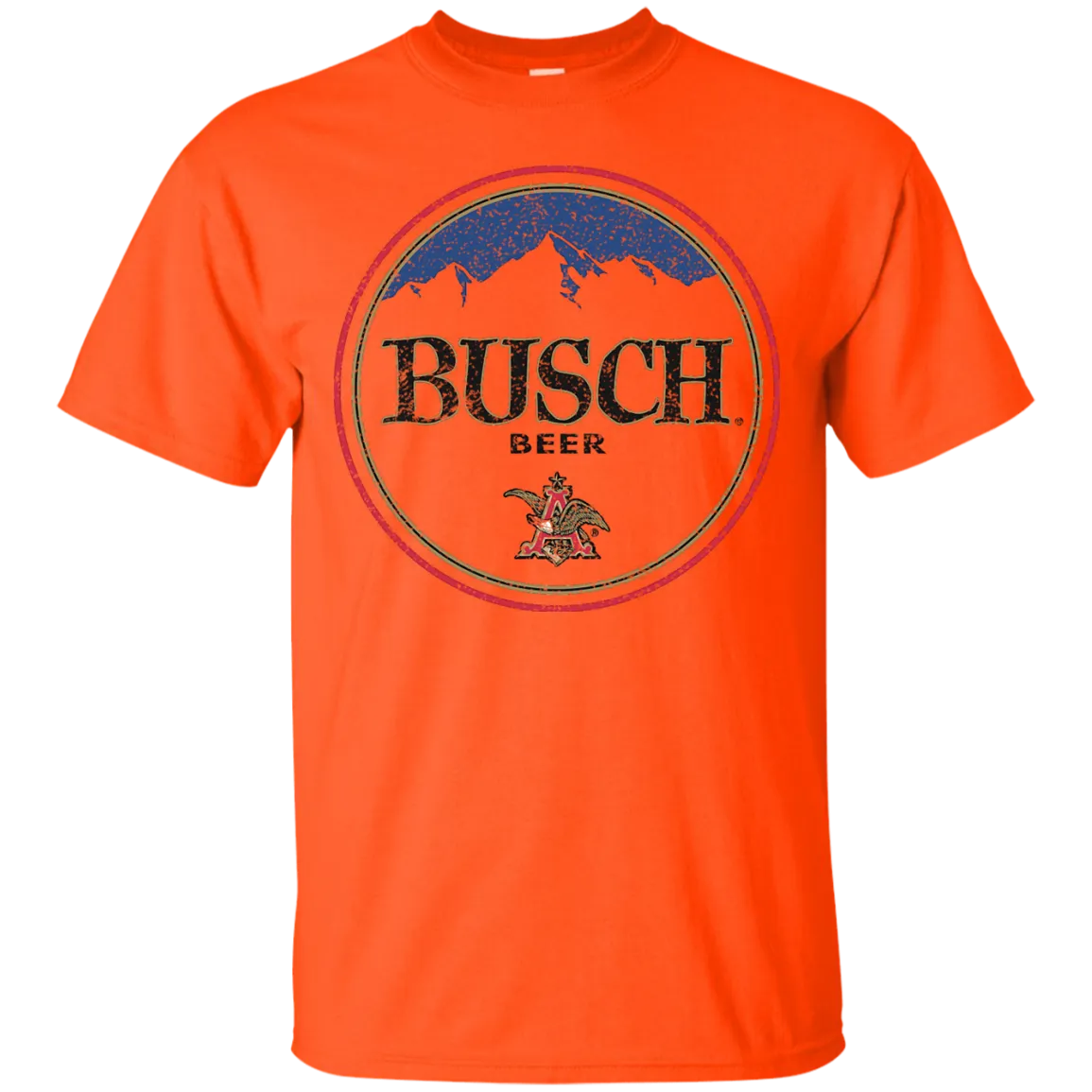 Busch Beer T-Shirt Custom Designed Color Round Worn Label Pattern