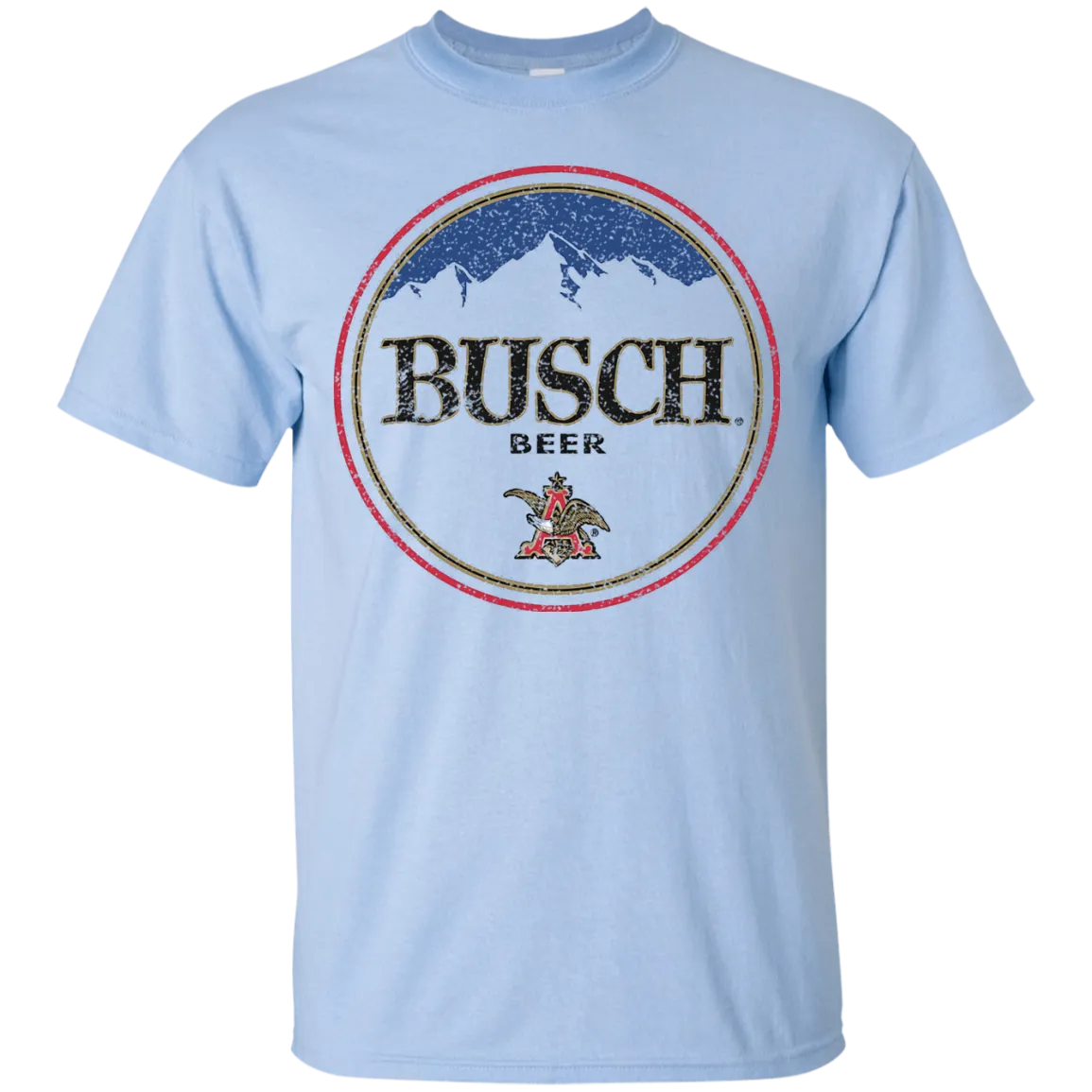 Busch Beer T-Shirt Custom Designed Color Round Worn Label Pattern