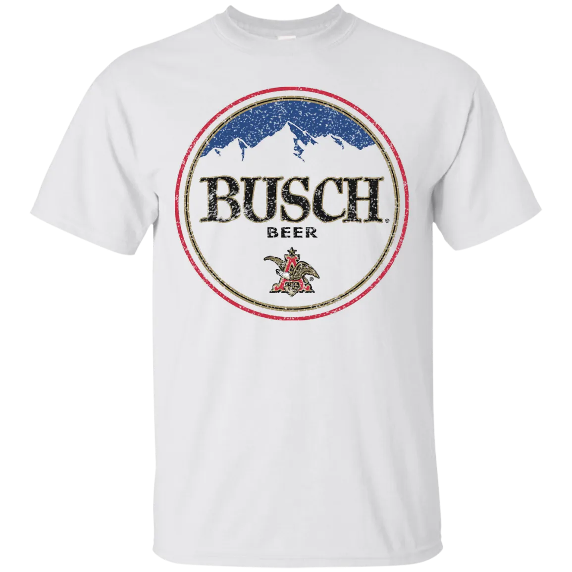 Busch Beer T-Shirt Custom Designed Color Round Worn Label Pattern