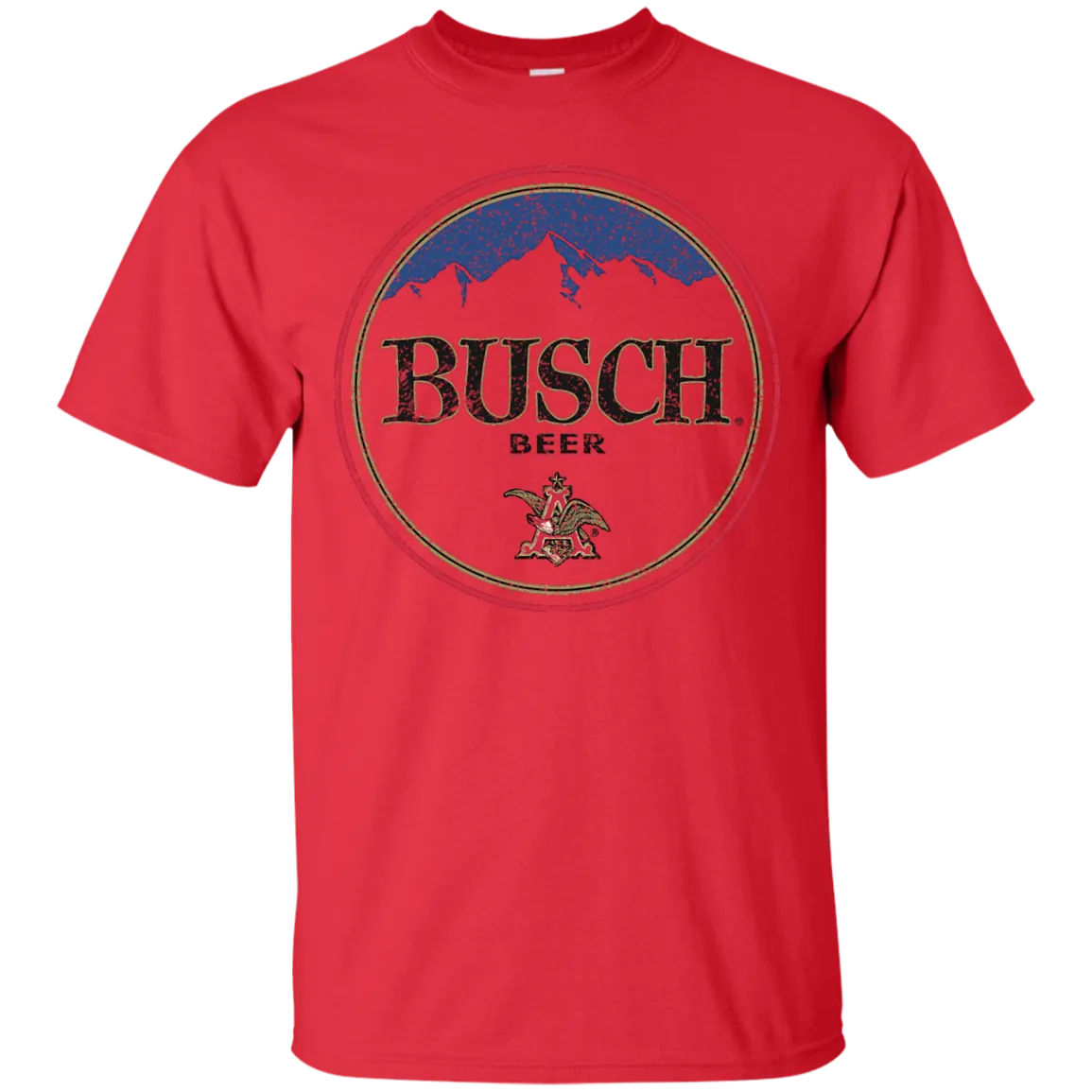Busch Beer T-Shirt Custom Designed Color Round Worn Label Pattern